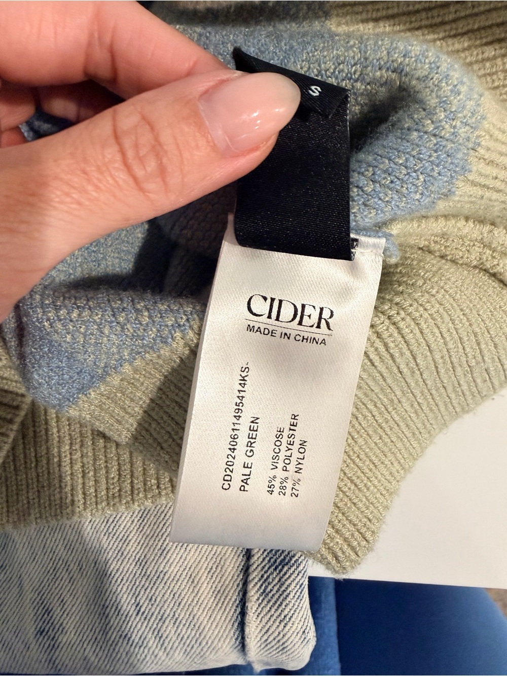 Women’s cider Striped Polo Top in Blue & Green Like New - Picture 6 of 7
